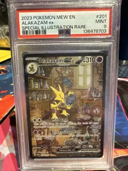 2023 POKEMON ALAKAZAM 151 SPECIAL ILLUSTRATION RARE #201 EX PSA 9 SIR - Image 1
