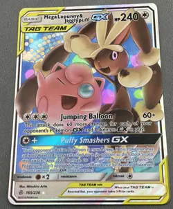 Mega Lopunny & Jigglypuff GX Pokemon Sun & Moon Cosmic Eclipse #165 - Image 1
