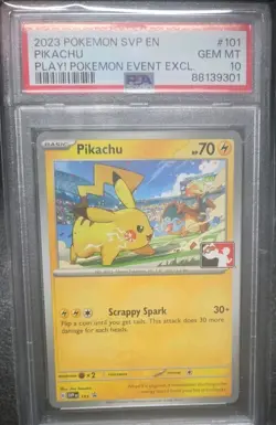 2023 Pokemon SVP Black Star Promo Pikachu 101 Play! Event Exclusive, PSA 10 - Image 1