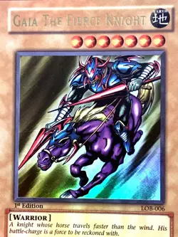 yugioh Gaia The Fierce Knight LOB-006 Asian English 1st Ed Ultra Rare Near Mint - Image 2