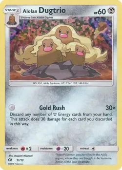 Alolan Dugtrio 11/12 McDonalds Holo Promo Pokemon Card - Image 1