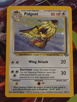 1999 Pokemon TCG Pidgeot Jungle 8/64 Holo Unlimited Holo Rare - Image 1