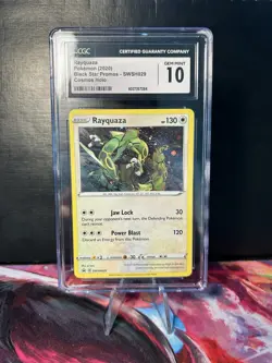 2020 POKEMON BLACK STAR PROMOS COSMOS HOLO #SWSH029 RAYQUAZA CGC 10 - Image 1