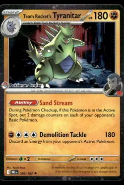 Pokemon TCG SV Promos #096/182 Team Rocket's Tyranitar (Pokecenter) NM - Image 1