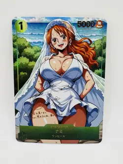 One Piece Goddess Nami Wedding DIY Doujin Kawaii Art Holo Card - Image 1