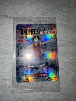 MONKEY D LUFFY ONE PIECE US VOYAGE College Basketball CARD 5000 GONZAGA NCAA - Image 1