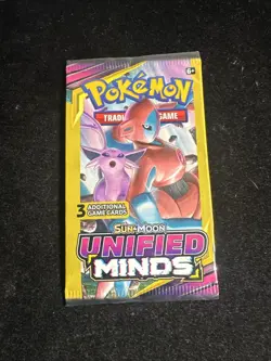 Pokemon Unified Minds Sun & Moon 3 Card Mini Booster Card Pack (Sealed) - Image 1