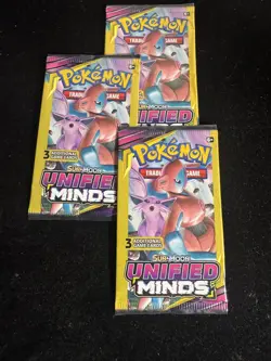 Pokemon Unified Minds Sun & Moon 3 Card Mini Booster Card Pack (Sealed) - Image 3