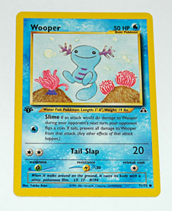 Wooper 71/75 Neo Discovery 1st Edition Common Pokemon Card Yukiko Baba Vintage - Image 1