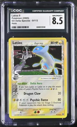 CGC 8.5 Latios 2005 EX Delta Species 9/113 Holo Pokemon Card - Image 1