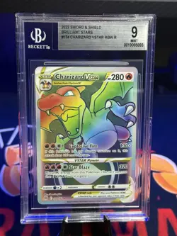 2022 Pokemon SWSH Brilliant Stars Charizard VSTAR F/A #174 Secret BGS 9 Mint - Image 1