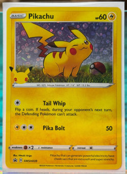 Pikachu SWSH039 General Mills (Black Star Promo) 25th Celebrations - NM Cond. - Image 1