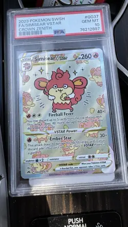 2023 Pokemon Sword And Shield Crown Zenith Simisear VSTAR #GG37 Fa PSA 10 - Image 1