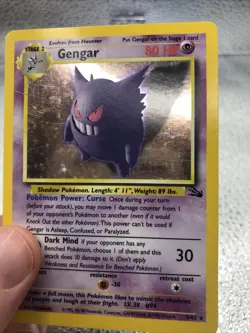 Gengar 5/62 Holo Rare Pokemon 1999 Fossil - LP - Image 3