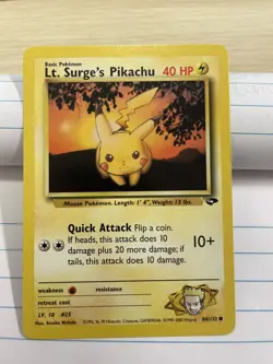 Pokemon Gym Challenge "Lt. Surge's Pikachu" 84/132 / Common / NM 84/132 - Image 1