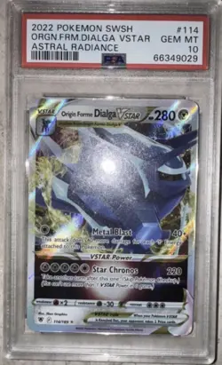 2022 POKEMON SWORD & SHIELD ASTRAL RADIANCE ORIGIN FORME DIALGA VSTAR PSA 10 - Image 1