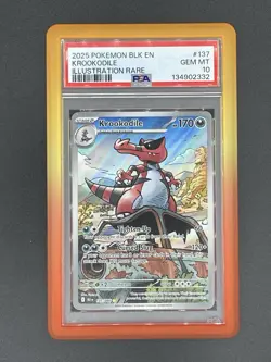 Pokemon Krookodile 137/086 Sv: Black Bolt Illustration Rare Holo PSA 10 2025 - Image 1