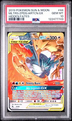 2019 POKEMON SUN & MOON HIDDEN FATES #44 MLTRS/ZPDS/ARTCN.GX HIDDEN FATES PSA 10 - Image 1