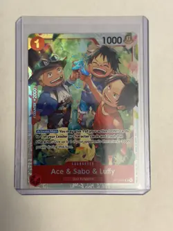 Ace & Sabo & Luffy OP13-007 Carrying On His Will SR NM English - Image 1