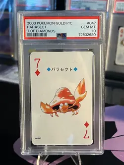 2000 Pokemon Gold Playing Card Parasect 7 of Diamonds PSA 10 *POP 8* - Image 1