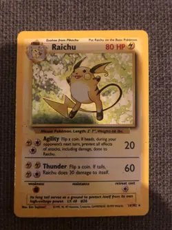 Raichu 14/102 | Base Set | Holo Pokemon Card - Image 1