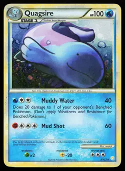 Quagsire 9/123 Holo Rare HeartGold SoulSilver Pokemon Card - Image 1