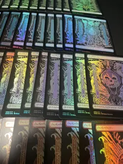 MTG Full Art Set of 10 Each Phyrexian All Will Be One Foil Basic Lands ×50 Swamp - Image 5