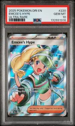 2025 POKEMON DRI EN-DESTINED RIVALS ULTRA RARE #220 EMCEE'S HYPE PSA 10 - Image 1