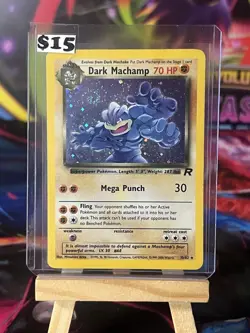 Pokemon Dark Machamp Team Rocket Holo Rare 70 HP Unlimited 10/82 English Card - Image 1
