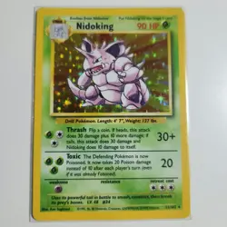 1999-Pokemon TCG Nidoking Base Set Holo Unlimited NM/LP - Image 1