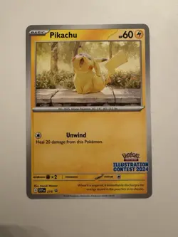 2025 POKEMON SVP EN-SV BLACK STAR PROMO 214 PIKACHU ILLUSTRATION CONTEST 2024 - Image 1