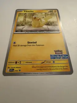 2025 POKEMON SVP EN-SV BLACK STAR PROMO 214 PIKACHU ILLUSTRATION CONTEST 2024 - Image 5