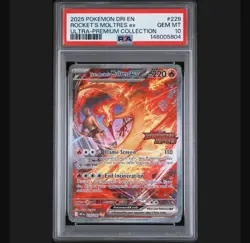 2025 POKEMON DRI EN-DESTINED RIVALS #229 TEAM ROCKET'S MOLTRES EX PSA 10 - Image 1