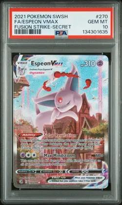 2021 POKEMON SWORD & SHIELD FUSION STRIKE SECRET FULL ART/ESPEON VMAX PSA 10 - Image 1