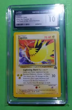 Zapdos 23 Wizards Black Star Promo Pokemon, Error Illustrator, CGC 10 GEM MINT - Image 1