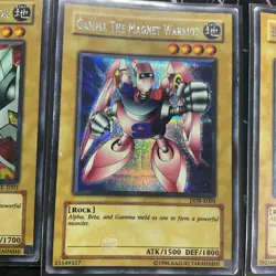 YUGIOH ALPHA BETA GAMMA Magnet Warrior Secret Rare Lot DOR-E001 002 003 SDD-001 - Image 3