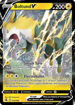 Boltund V - 103/264 - Pokemon Fusion Strike Sword & Shield Ultra Rare Card NM - Image 1