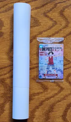 One Piece Monkey D. Luffy Basketball Promo Card PLUS POSTER - BOTH SEALED - Image 1