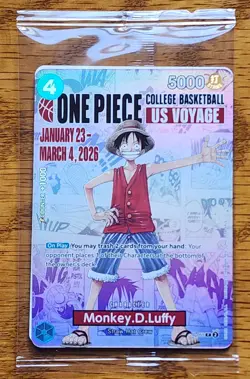 One Piece Monkey D. Luffy Basketball Promo Card PLUS POSTER - BOTH SEALED - Image 2