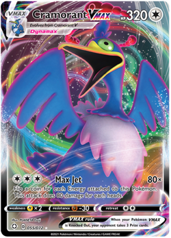 Cramorant VMAX 055/072 Shining Fates Ultra Rare Holo Pokemon TCG Card NM - Image 1