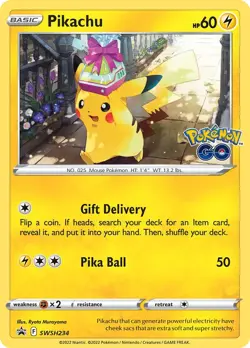 Pokemon Pikachu SWSH: Sword & Shield Go Promo Cards Promo #SWSH234 - Image 1
