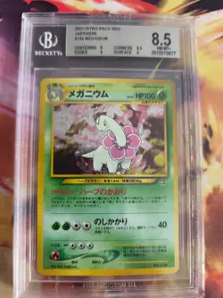 Pokemon Card Meganium Meganie Holo Neo Genesis Binder Japanese BGS Beckett 8.5+ - Image 2