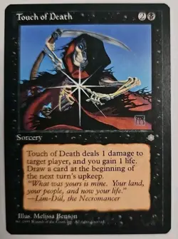 MTG Magic The Gathering Card Touch of Death Sorcery Black Ice Age 1995 - Image 1