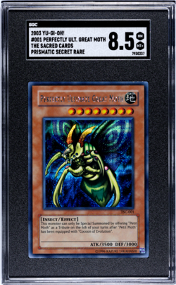 2003 Yu-Gi-Oh! The Sacred Cards Ultimate Great Moth Pris Secret Rare SGC 8.5 - Image 1