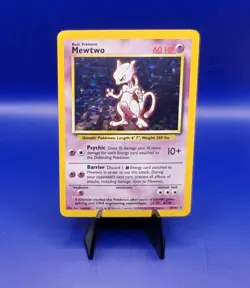 Mewtwo 10/102 Base Set Holo Rare Pokemon Card Nintendo Pokemon TCG WOTC 1999 LP - Image 1