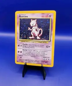 Mewtwo 10/102 Base Set Holo Rare Pokemon Card Nintendo Pokemon TCG WOTC 1999 LP - Image 3