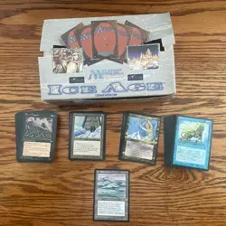 MTG: Ice Age 95 Card Lot - 50 Blue, 35 Black, 5 Artifacts, Multicolor, Empty Box - Image 1