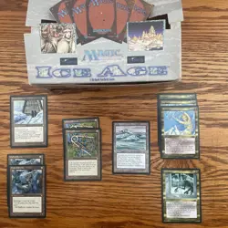 MTG: Ice Age 95 Card Lot - 50 Blue, 35 Black, 5 Artifacts, Multicolor, Empty Box - Image 2