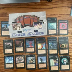 MTG: Ice Age 95 Card Lot - 50 Blue, 35 Black, 5 Artifacts, Multicolor, Empty Box - Image 5