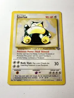 Snorlax 27/64 Jungle Non-Holo Rare Vintage Pokemon WOTC Card 1999 MP - Image 1